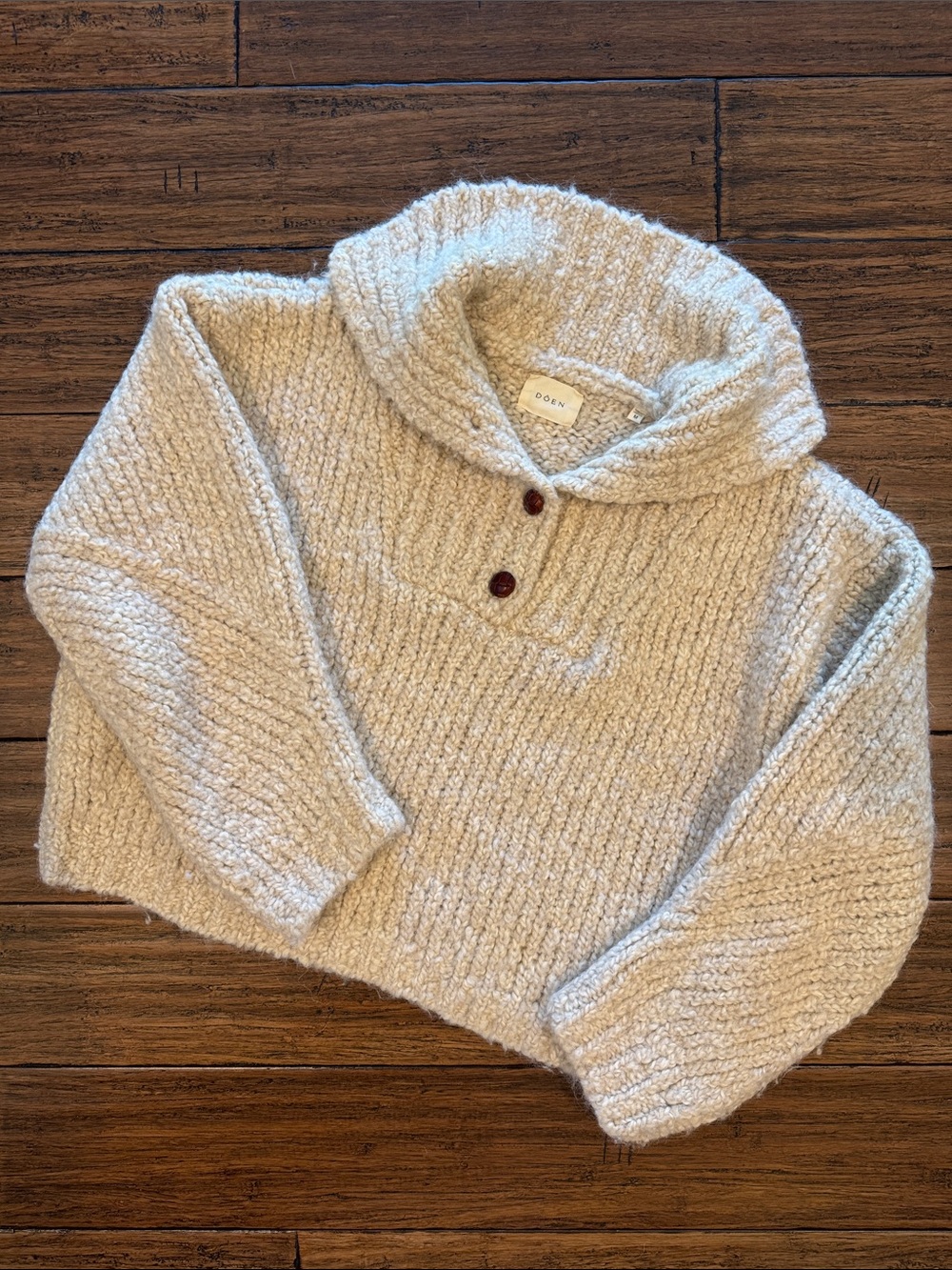 Doen Chunky Knit Cowlneck Sweater in Oatmeal